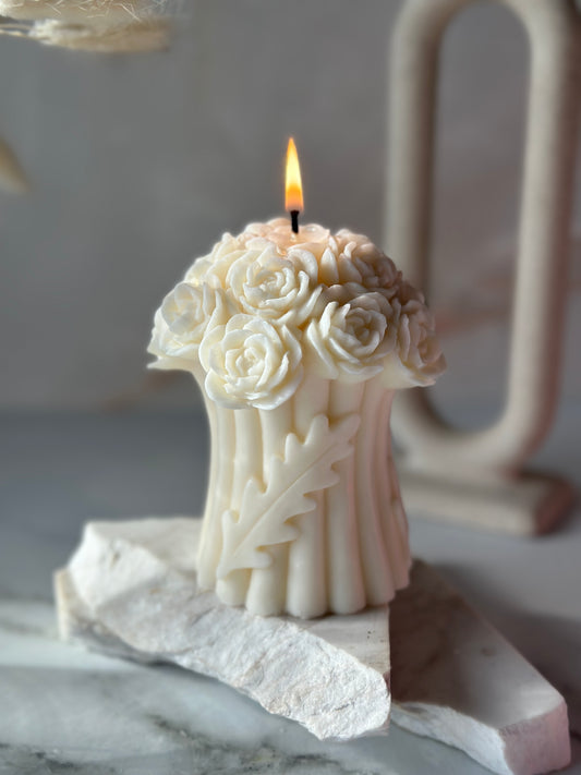 roses bouquet candle 