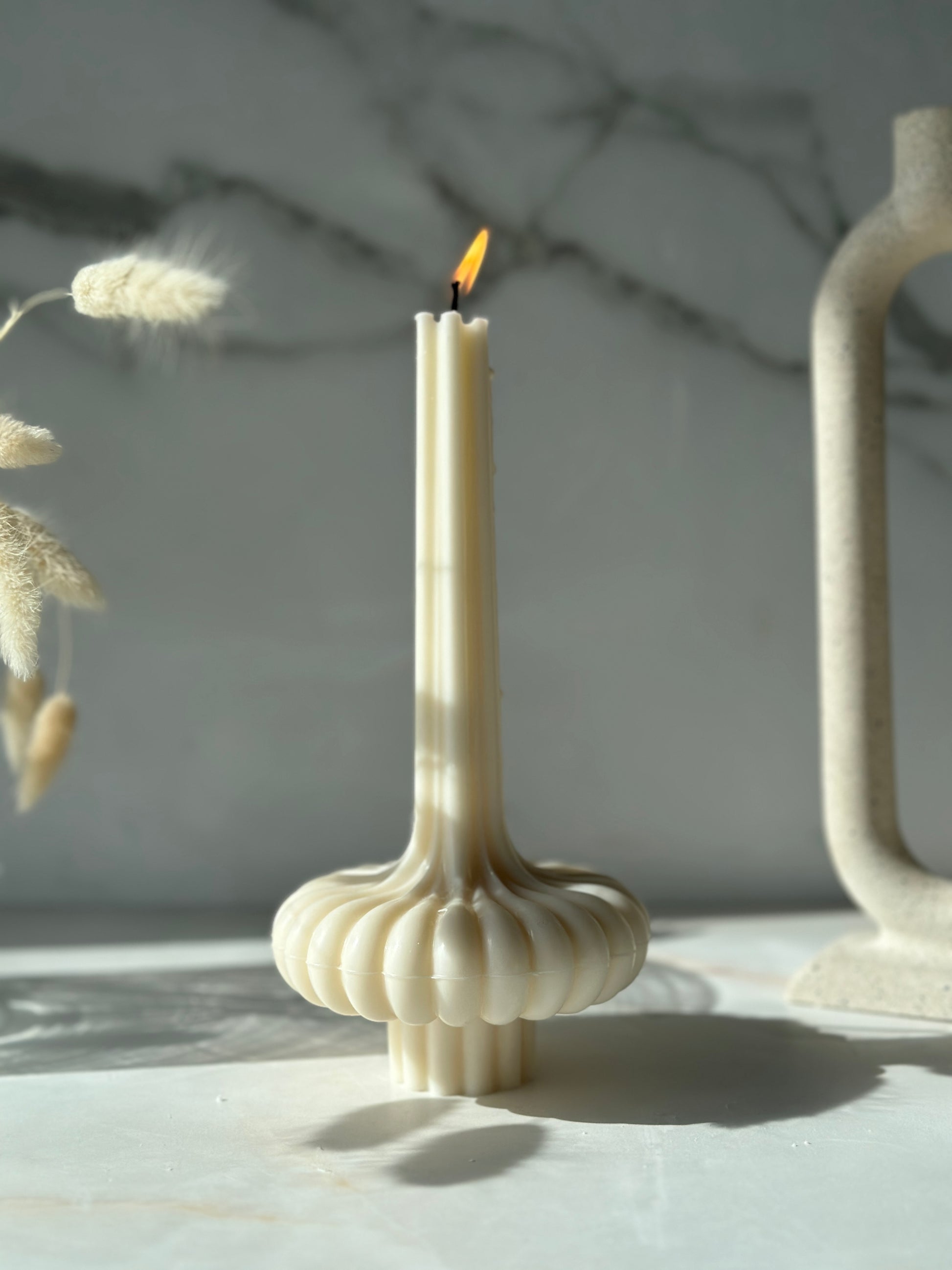 neutral style candle decor 