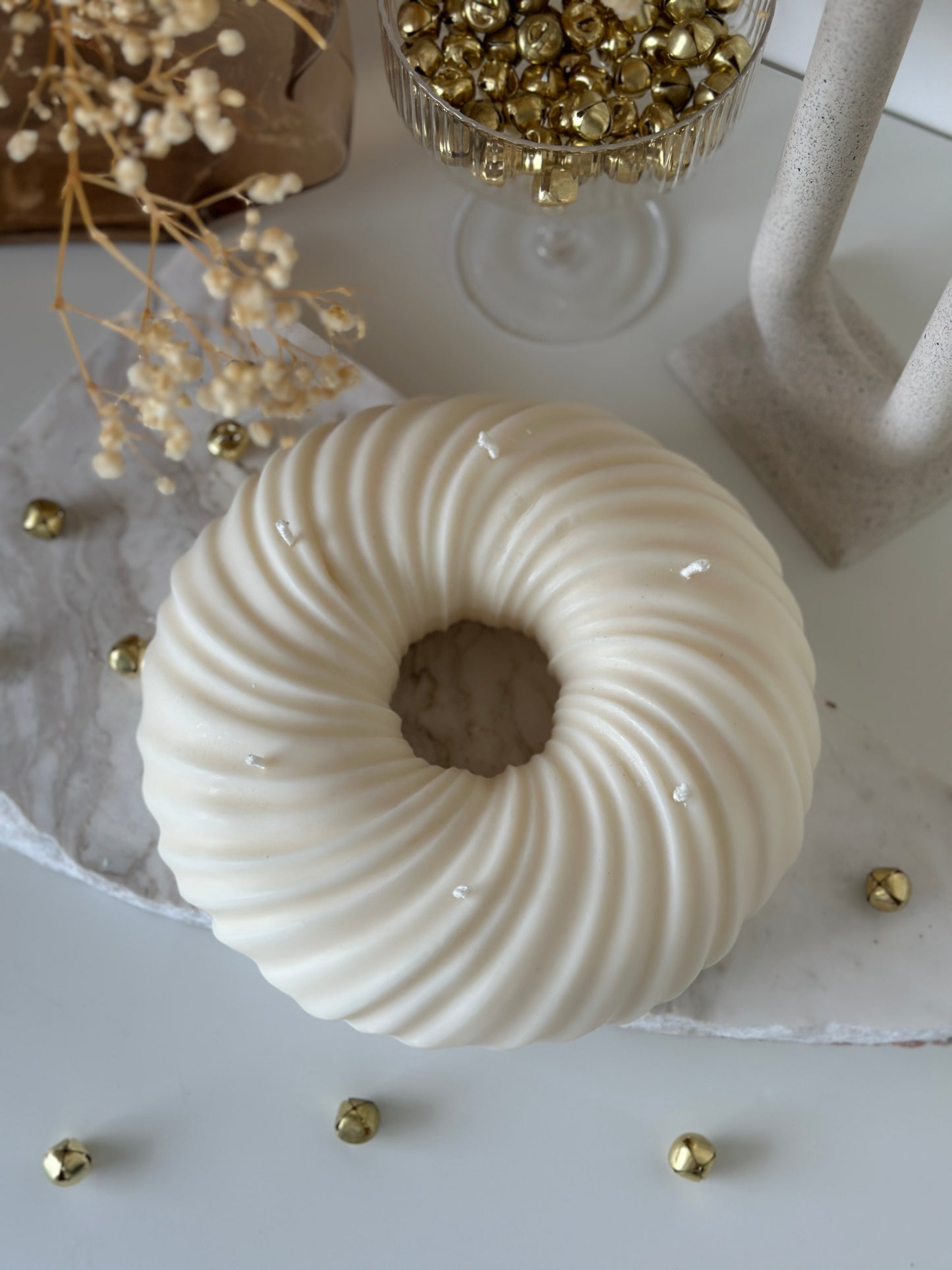 Sculptural soy wax candle 